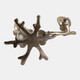 22490#8x8" Bird On Twig 2-taper Holder, Champagne