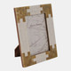 22491#4x6" Tiled Resin Photo Frame, Ivory/ Tan