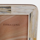 22494#5x7" Marbled Resin Photo Frame, Ivory/ Brown