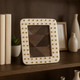 22496#5x7" Brass Dot Border Photo Frame, Ivory/ Gold