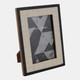 22497#4x6" Etched Border Photo Frame, Ivory/ Black