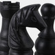 22503#S/3 9" Chess Pieces On Marble Base, Black/ White