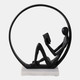 22504#11x10" Avid Reader On Marble Base, Black/white