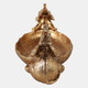22514#14x6" 2 Elephants Holding Bowl, Gold