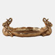 22514#14x6" 2 Elephants Holding Bowl, Gold