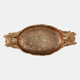 22514#14x6" 2 Elephants Holding Bowl, Gold