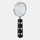 22521#10x4" Hearts Handle Magnifying Glass, Black/white