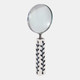 22522#10x4" Vines Handle Magnifying Glass, White/blue