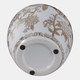 22529#10x8" Chinoiserie Bird & Vines Vase, Brown/ White
