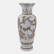 22530#12x5" Chinoiserie Bird & Vines Vase, Brown/white