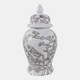 22531-01#14x7" Cherry Blossom Temple Jar, White/ Brown