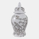 22531-01#14x7" Cherry Blossom Temple Jar, White/ Brown