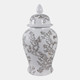 22531-02#18x9" Cherry Blossom Temple Jar, White/ Brown