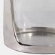 22486#8x7" Metal Base Hurricane Pillar Holder, Silver/ C