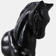 22534#12x4" Galloping Horse On Wood Stand, Black/ Brown