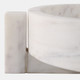 22537-01#10x10" Marble Bowl In Base, White