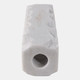 22538-02#8x2" Raw Edge Marble Taper Holder, White