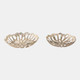 22540#S/2 12/14" Metal Cut-out Flower Bowls, Gold