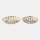 22540#S/2 12/14" Metal Cut-out Flower Bowls, Gold