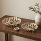 22540#S/2 12/14" Metal Cut-out Flower Bowls, Gold