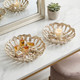 22540#S/2 12/14" Metal Cut-out Flower Bowls, Gold