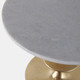 22543-01#24x16" Discs Base Marble Top Accent Table, White/g