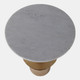 22543-01#24x16" Discs Base Marble Top Accent Table, White/g