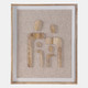 22548#36x30" Wood&fabric Mix-media Abstrct Wall Art,brw 