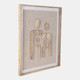 22548#36x30" Wood&fabric Mix-media Abstrct Wall Art,brw 