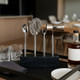 22555#10" 4 Piece Bar Utensil Set, Silver/ Black