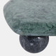 22564#15x8" Modern Marble Tray On Ball Feet, Green/black