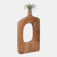 22577-02#19x11" Wood Cut-out Vase, Natural