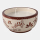 80531-02#6" 10 Oz Coffee Hand Painted Candle, Brown/ White