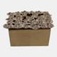 19070-08#8x8" Flower Cut-out Metal Box, Gold