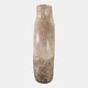 22589-01#9x8" Open Cut-out Terracotta Vase, Ivory Multi