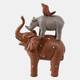 20457-05#8" Elephant Animal Pyramid, Multi