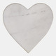 22546-02#8x8" Marble Heart Tray W/ Gold Edges, White