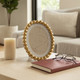 22597#7x9 Matted To 5x7 Beaded Photo Frame, Gold
