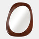 22602#36x25" Organic Shaped Wood Mirror, Natural
