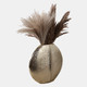 22607#11x10" Modern Round Metal Vase, Gold