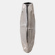 22609#11x10" Shell Pattern Metal Vase, Silver