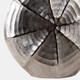 22610#13x14" Shell Pattern Metal Vase, Silver