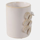 22611#4" Mushroom Applique Pencil Cup, Ivory