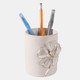 22612#4" Flower Applique Pencil Cup, Ivory