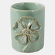 22612-01#4" Flower Applique Pencil Cup, Green
