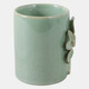 22612-01#4" Flower Applique Pencil Cup, Green