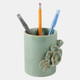 22613-02#4" Rose Applique Pencil Cup, Green