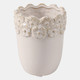22615-01#4" Flower Border Pencil Cup, Ivory