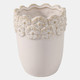 22615-01#4" Flower Border Pencil Cup, Ivory