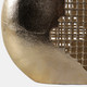22621#14x14" Partial Mesh Metal Vase, Gold